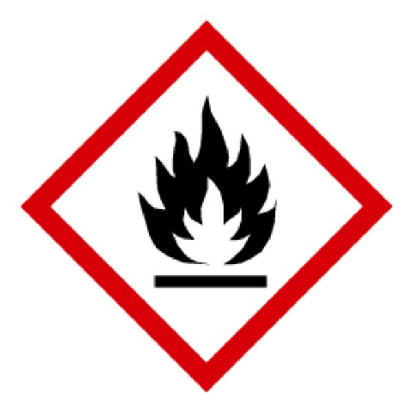 Schilder Klar GHS Gefahrensymbol 02: Flamme, auf Rolle à 500 Stück, 100x100 mm Folie selbstklebend, 471/42
