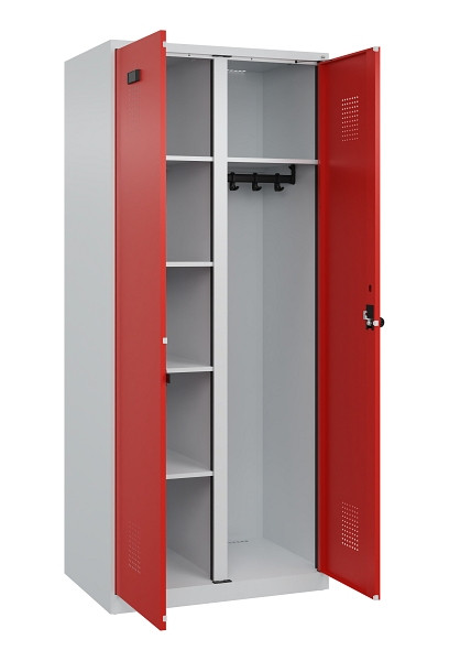 C+P Wäsche-/Garderobenspind Evolo PLUS, 2 Abteile, 1850x800x500mm, 7035/3020, Drehriegel, 049600-22 S10005