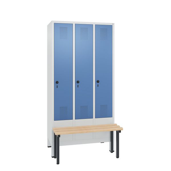 C+P Spind Evolo, 3 Abteile, H1850xB900xT815 mm, Grau/Fernblau, 48030-30 S10395