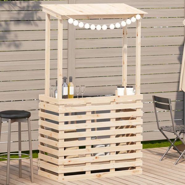 vidaXL Gartenbar mit Dach 112,5x57x195,5 cm Massivholz Kiefer, 832534