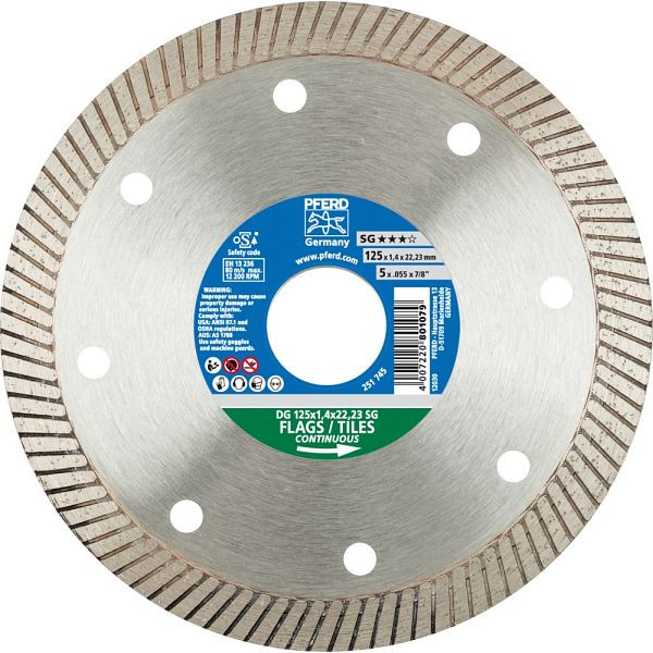 Pferd Diamant-Trennscheibe DG 125 x 1,4 x 22,23 FL SG, 68000032