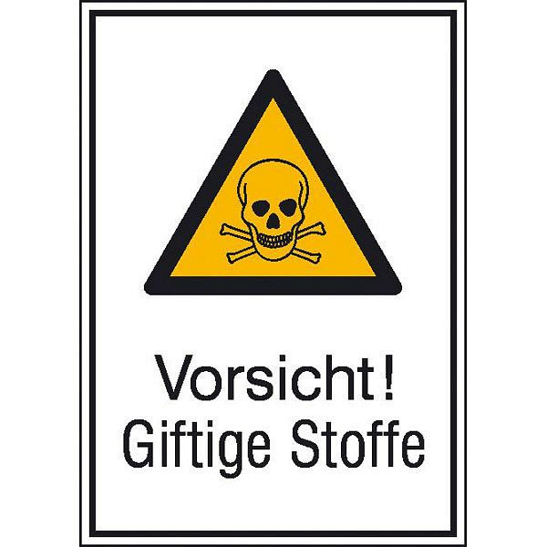 SafetyMarking Warn-Kombischild, Vorsicht! Giftige Stoffe, BxH 13,1x18,5 cm, Aluminium, 11.0408