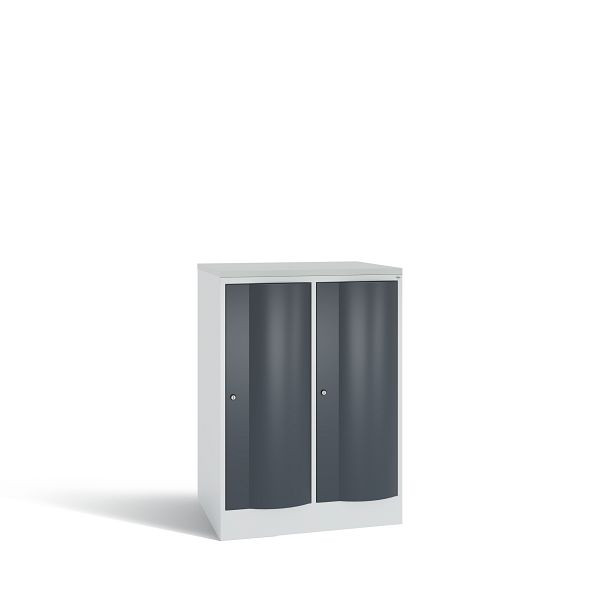 C+P Spind Resisto, 2 Abteile, H1077xB772xT640 mm, Grau/Anthrazit/DBS Hellgrau, 8271-273 S10085