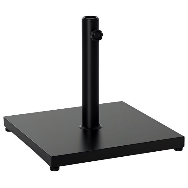 Outsunny Sonnenschirmständer, Schirmhalter, Regenschirm Base, für Ø35 mm, Ø38 mm, Ø48 mm, Metall, Schwarz, 45 x 45 x 39 cm, 84D-077