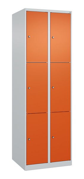 C+P Schließfachschrank Classic PLUS, 2 Abteile mit je 3 Fächern, 1850x600x500mm, 7035/2004, 080000-203 S10000