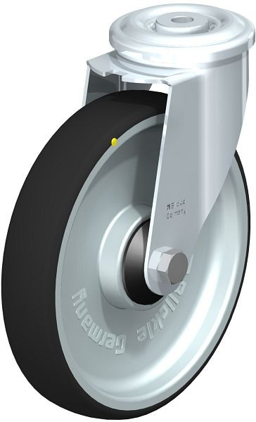 Blickle LER-PATH 200K-ELS Stahlblech-Lenkrolle mit Rückenloch, Thermoplastisches Polyurethan, Grau, 852188