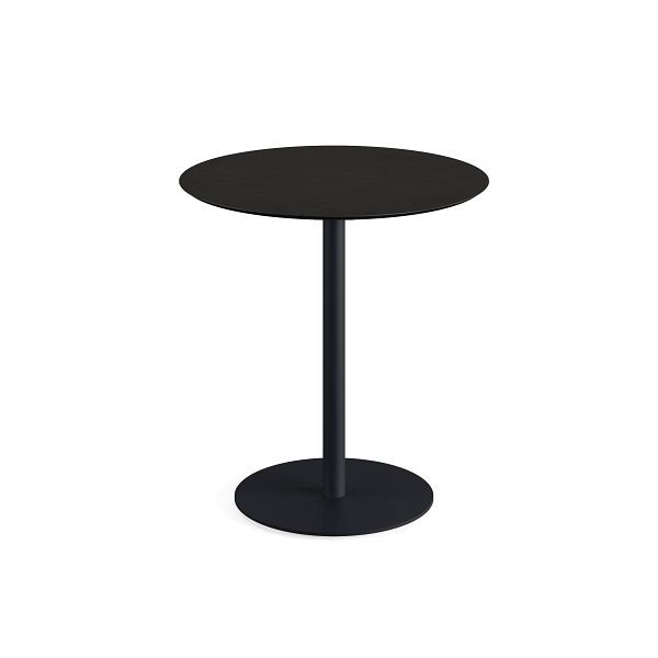 Feros Urban Terrassentisch Schwarz frame + Schwarz HPL Tischplatte Ø70 cm, 130011070