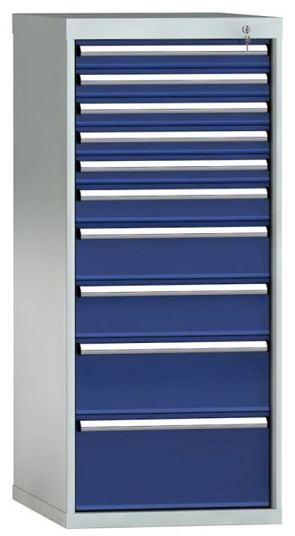 KLW Schubladenschrank 1325 x 572 x 605 mm H x B x T, Einbaumaß: 1225 mm, Einteilung: 27x27 Einheiten, EA / 100 kg, SEA1325-10EP-001