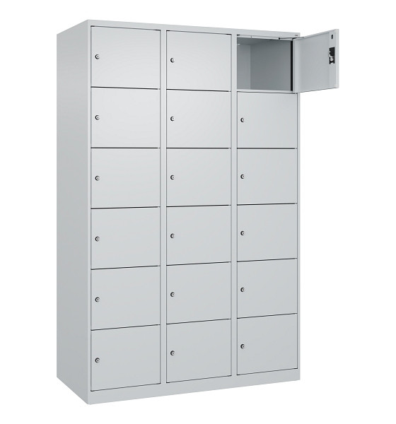 C+P Schließfachschrank Evolo PLUS, 18 Fächer, 1850x1200x500mm, 7035/7035, 049000-326 S10013