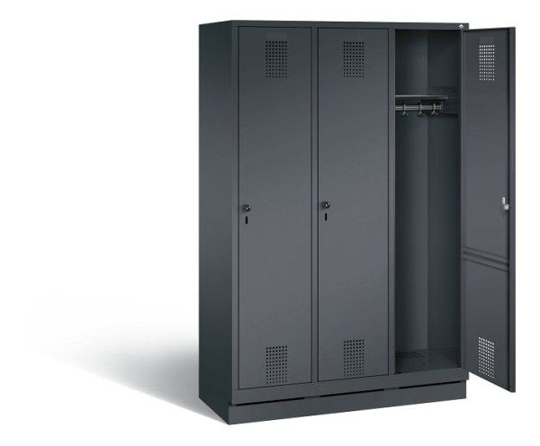 C+P Garderobenschrank Evolo, H1800xB1200xT500mm, Farbe: Schwarzgrau, 48020-32 S10021