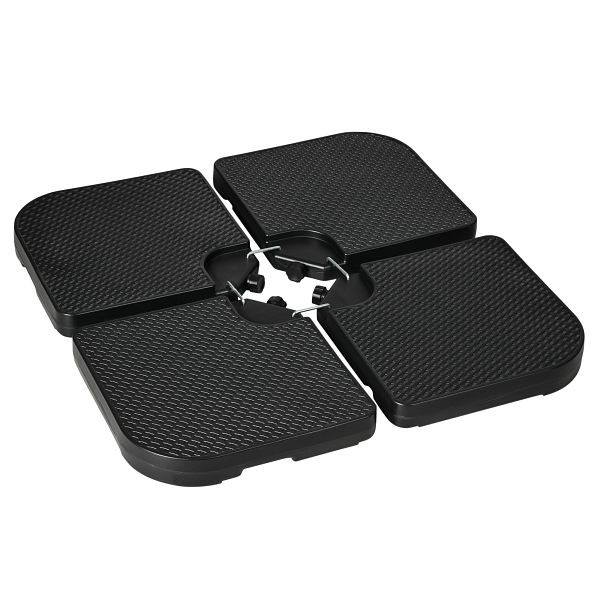 Outsunny Sonnenschirmständer 4-teiliges Sonnenschirmständer, befüllbar, 100 x 100 x 8 cm, Schwarz, 84D-200V00BK