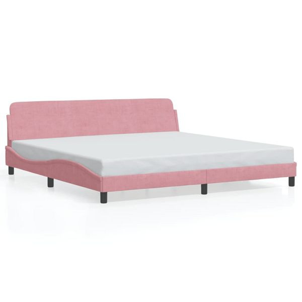 vidaXL Bettgestell mit Kopfteil Rosa 200x200 cm Samt, 373257