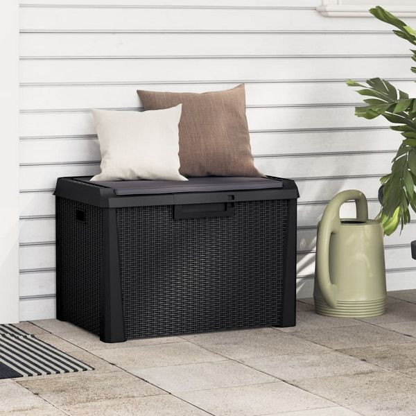 vidaXL Gartentruhe mit Sitzkissen Anthrazit 125 L PP, 364211