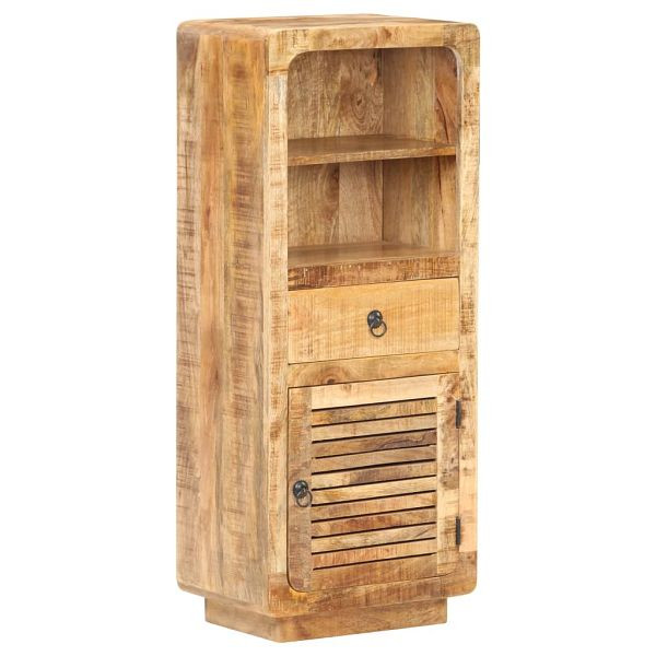 vidaXL Highboard 45x32x110 cm Raues Mangoholz, Material: Raues Mangoholz mit natürlichem Finish, 320464