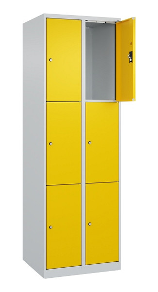 C+P Schließfachschrank Evolo PLUS, 6 Fächer, 1850x600x500mm, 7035/1023, 049000-203 S10001
