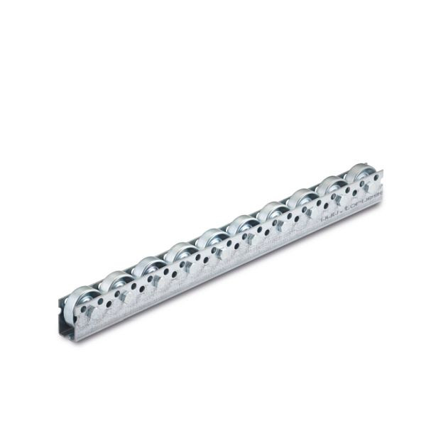 Torwegge Universalrollschiene, Gesamtbauhöhe 53 mm, Teilung 150 mm, Rollentyp 2200/48/8, Stahlröllchen Material Stahl, 0035952