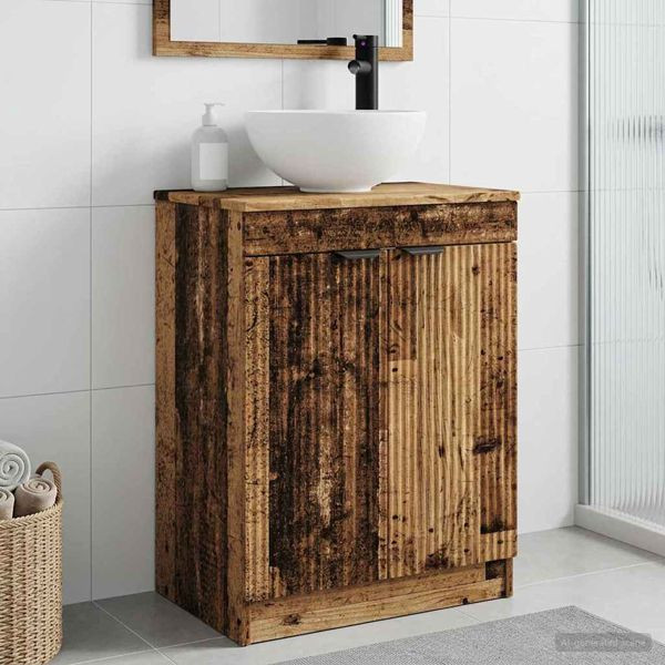vidaXL Badezimmerschrank mit Waschbecken Altholz 54 x 35 x 83 cm, 890146
