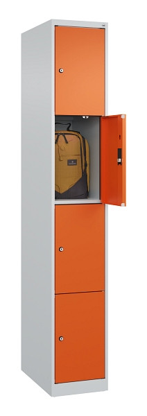 C+P Schließfachschrank Evolo PLUS, 4 Fächer, 1850x300x500mm, 7035/2004, 049000-104 S10002