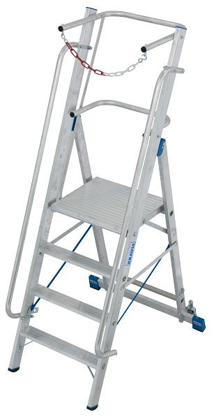 Krause Stabilo Stehleiter große Plattform und Sicherheitsbügel+Kette 1x4 Stufen, 127488