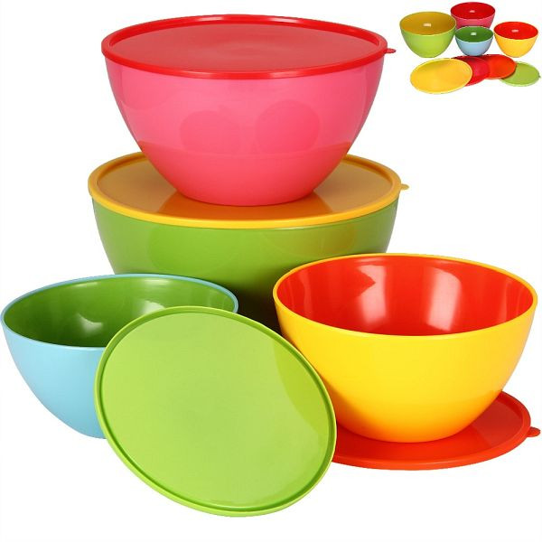 monzana Schüsselset 4-tlg Kunststoff 4 Größen 900-4000ml, 104305