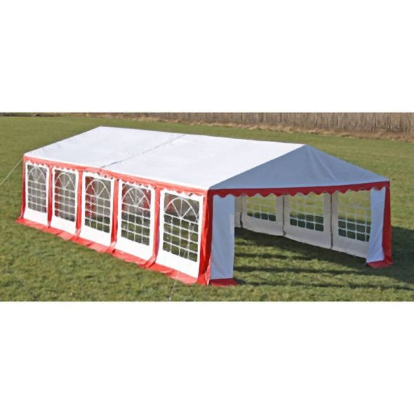 vidaXL Ersatzdach Dachplane Zeltdach Seitenteile 10 x 5 m Rot&Weiß, 40157