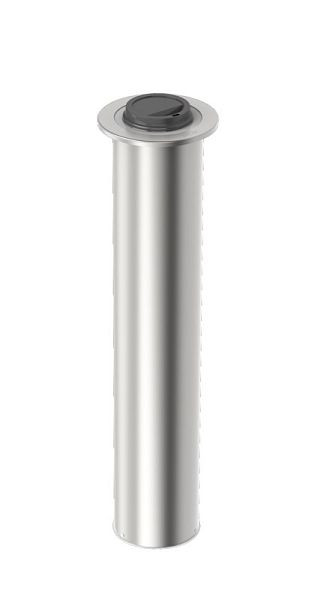 Lölsberg Deckelspender Edelstahl kurz Thekeneinbau, Deckeldurchmesser ca. 79-90 mm, Röhrenlänge ca. 450 mm, inkl. Silikonringsatz, 990 013