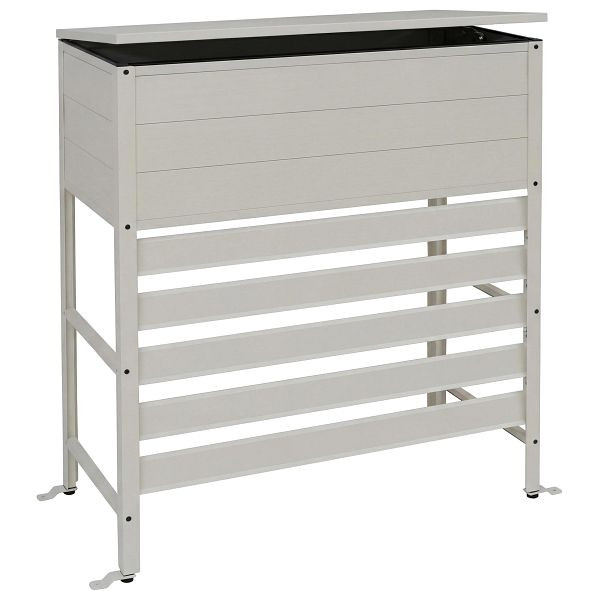 Mendler Aluminium Verkleidung für Klimaanlage/Wärmetauscher HWC-P94, Abdeckung Aufbewahrungsbox 110x96x43cm, grau-weiß, 120562