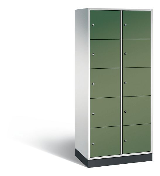 C+P XL-Schließfachschrank Intro, 10 Fächer, H1950B820T490 mm, Grau/Resedagrün, 8570-202 S10090