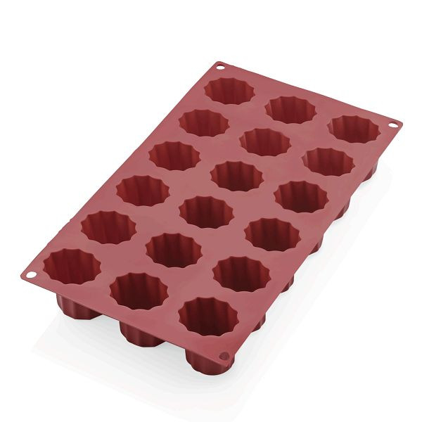 WAS Cake Pan 31 red Backform, 18 Formen, Bordelais, Silikon, 3172018