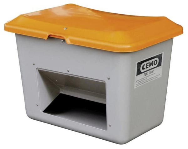 Cemo Streugutbehälter Plus 3 200 l, grau/orange, mit Entnahmeöffnung, 10566