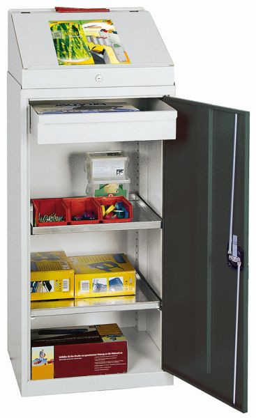 stumpf Schrankpult Serie 2000, RAL 7035/7016 1 Schreibpult, 1 Schublade, 2 Fachböden, 2092171