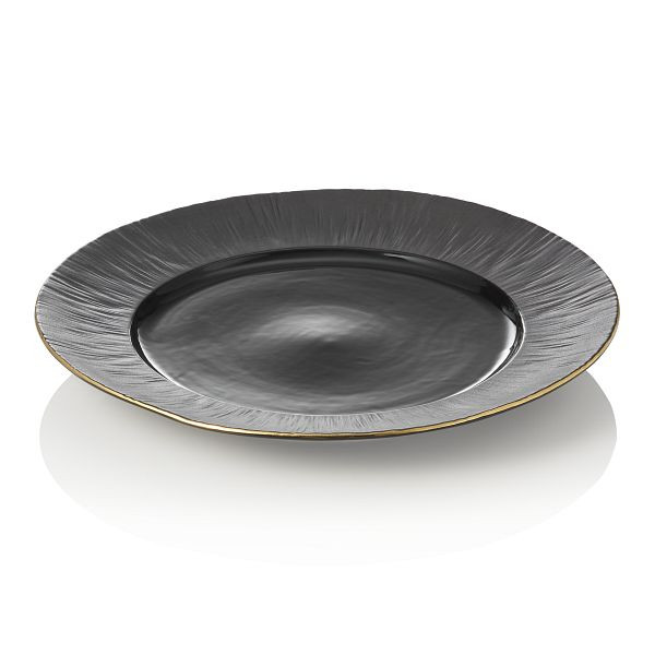 WAS Teller Set MAYA KURO, flach, Ø 30 cm, schwarz, Porzellan, VE: 2 Stück, 4851030