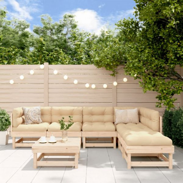 vidaXL 7-tlg. Garten-Lounge-Set Massivholz Kiefer, 3186403