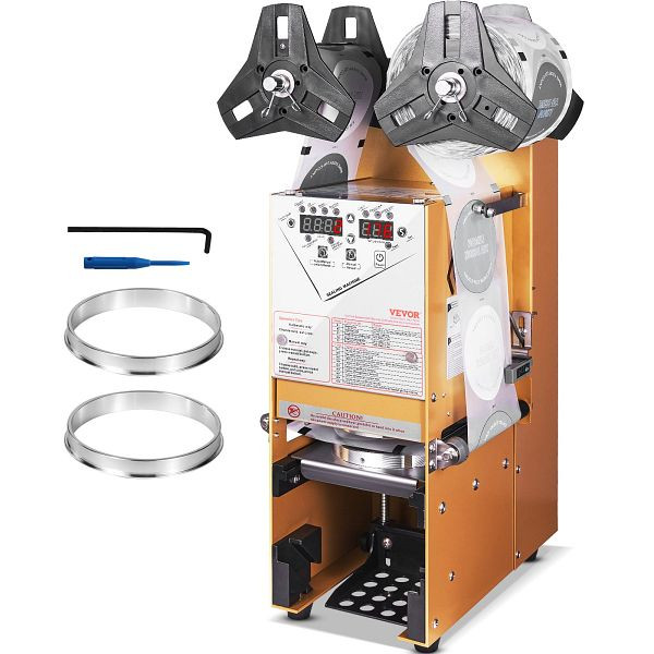 VEVOR Vollautomatische Siegelmaschine für Teetassen, 500–650 Tassen/H, 180 mm, Gold, QZDNCFKJCBQZN6DD1V2