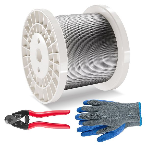 VEVOR Stahlseil Rostfrei, 3,18mmx182,3m 7,1kN, 7x7 Stränge, BXGGSSBXG3160WC09V0