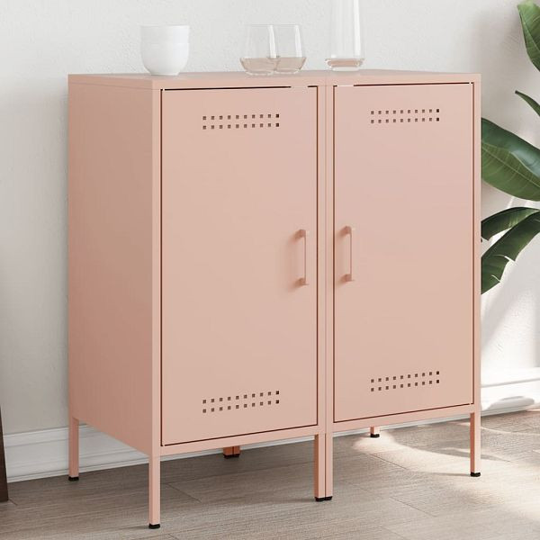 vidaXL Sideboards 2 Stück Rosa 36x39x79 cm Kaltgewalzter Stahl, 843015