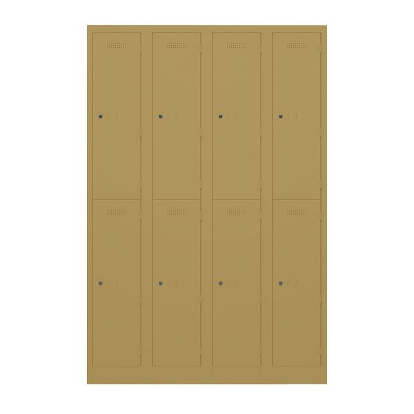 Bisley Garderobenschrank Primary Locker, 4 Abteile, je 2 Fächer, 682 dijon, PL3050Q2682