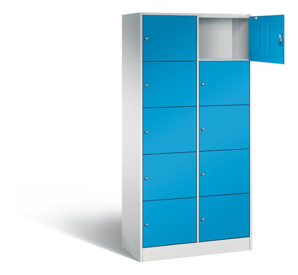 C+P Schließfachschrank Serie 8070, H1950xB900xT480mm, Farbe: Lichtgrau / Lichtblau, 82700-20 S10013