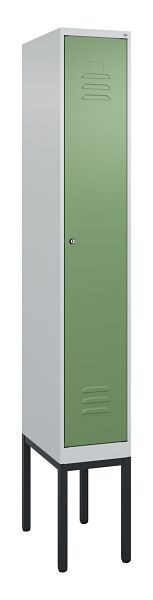C+P Umkleidespind Classic PLUS, Gestell, 2120x300x500mm, 7035/6011, Zylinderschloss, 0800307-10 S10021