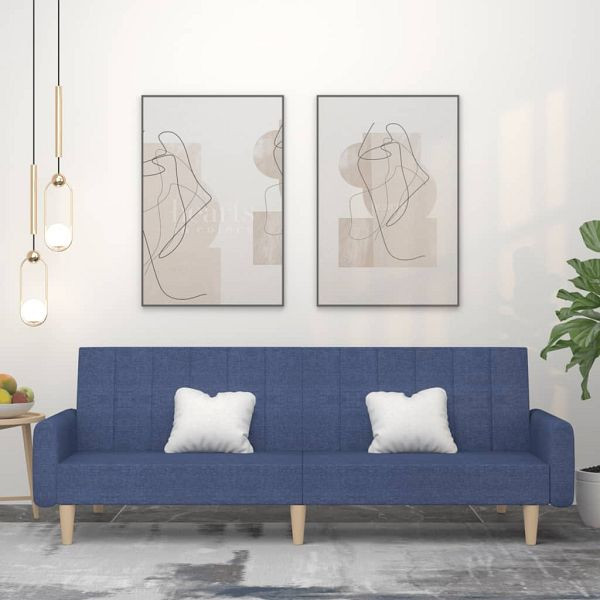 vidaXL Schlafsofa 2-Sitzer Blau Stoff, 375856, 8721012380097