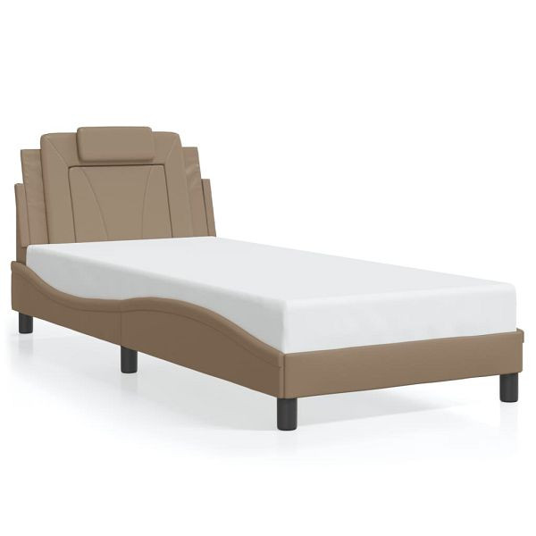 vidaXL Bettgestell mit Kopfteil Cappuccino-Braun 80x200 cm Kunstleder, 3208058