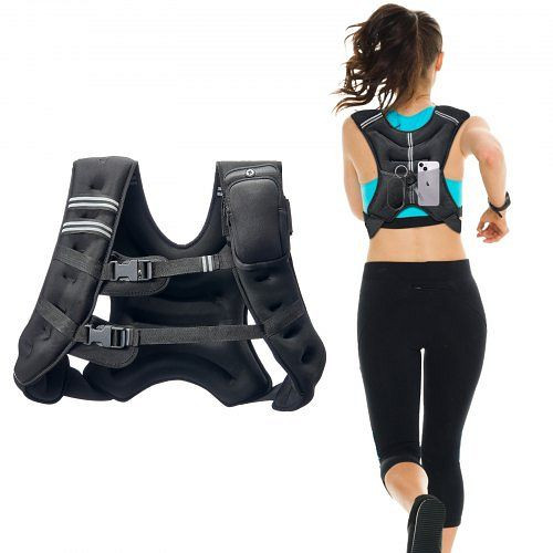 VEVOR Gewichtsweste 13,8 kg mit reflektierendem Streifen, verstellbare Schnalle, für Männer und Frauen, Fitness Training, GDZLKXTS30LBD448AV0