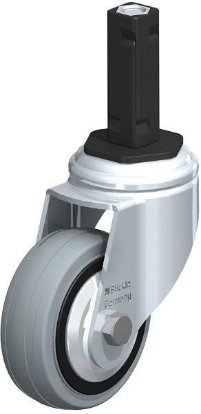 Blickle LKRA-VPA 80K-11-FA-EV12 Apparate-Lenkrolle mit Expander, Vollgummi, Grau, 848128