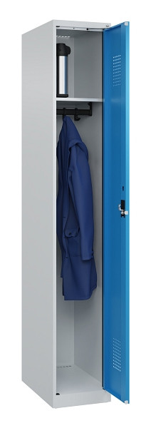 C+P Spind Evolo PLUS, 1 Abteil, 1850x300x500mm, 7035/5012, Verschluss Zylinderschloss, Ablageböden 1, 049000-10 S10034