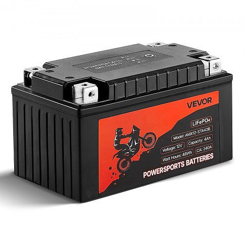 VEVOR 12V 4Ah LiFePO4 Lithium Powersports-Batterie, wartungsfrei, für ATV, Motorrad, Jetski, Roller, UTV, LSTLMTCDLDC1XBVRE001V9