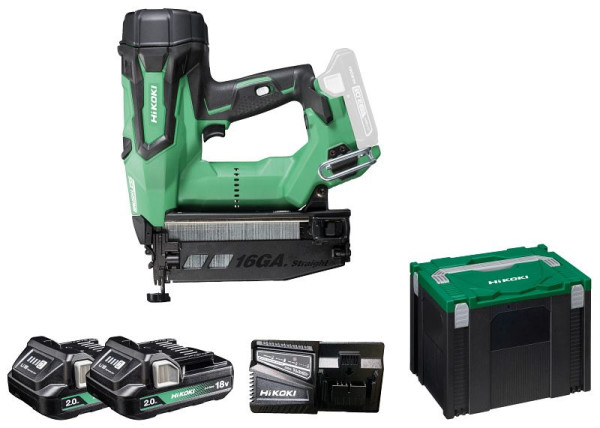 HiKOKI 18V Akku Stift-Nagler (Brushless), 2 x 2.0 Ah, 65 mm, NT1865DBSL (2.0) (HSC IV), NT1865DBSLWYZ