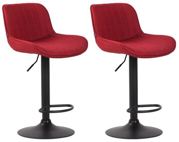 CLP Barhocker Lentini Stoff schwarz, rot, VE: 2 Stück, 320575