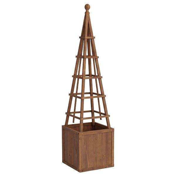 Mendler Rankgitter HWC-Q18, Pflanzkasten Pflanzkübel Blumenkasten Rankhilfe Holz FSC®-zertifiziert 168x40x40cm, dunkelbraun, 121082