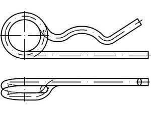 Federstecker DIN 11024 Stahl 2,5 mm galvanisch verzinkt, Drahtstärke 2,25 mm VE=S (200 Stück)