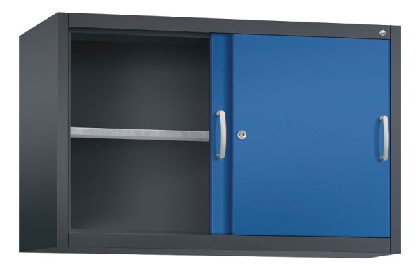 C+P Aufsatzschrank Acurado, H790xB1200xT400mm, Farbe: Schwarzgrau / Enzianblau, Bügelgriff, 2 OH, 2045-09 S10033